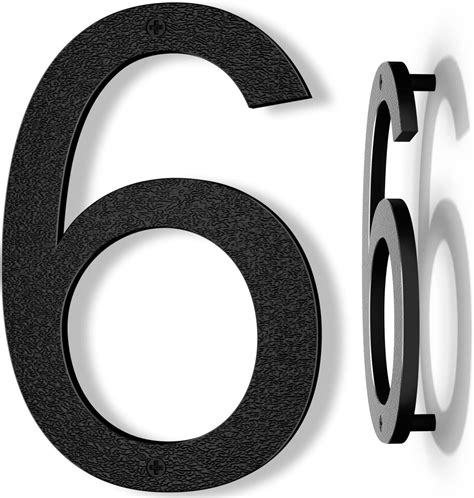 8 Inch Large Floating House Numbers, IVERRA Black 